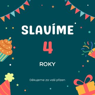 Náš e-shop slaví čtvrté narozeniny! 🥳 Velice děkujeme za vaší přízeň 🍀🥂 Využijte narozeninový výprodej na naše CBD oleje! 🎉